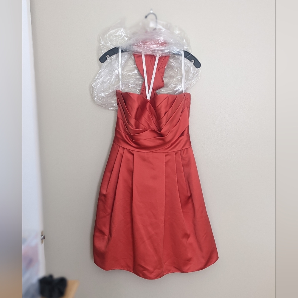 Davids Bridal Persimmon short dress